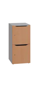 DOMINOU 22 úložná skříň 2-boxová, 917x450x400 mm, korpus šedý, dvířka buk royal